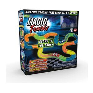 Ontel Magic Tracks 10 Foot Glow In The Dark Bendable Flexible Racetrack with LED